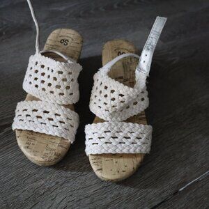 SO White Wedge Sandals Size 1